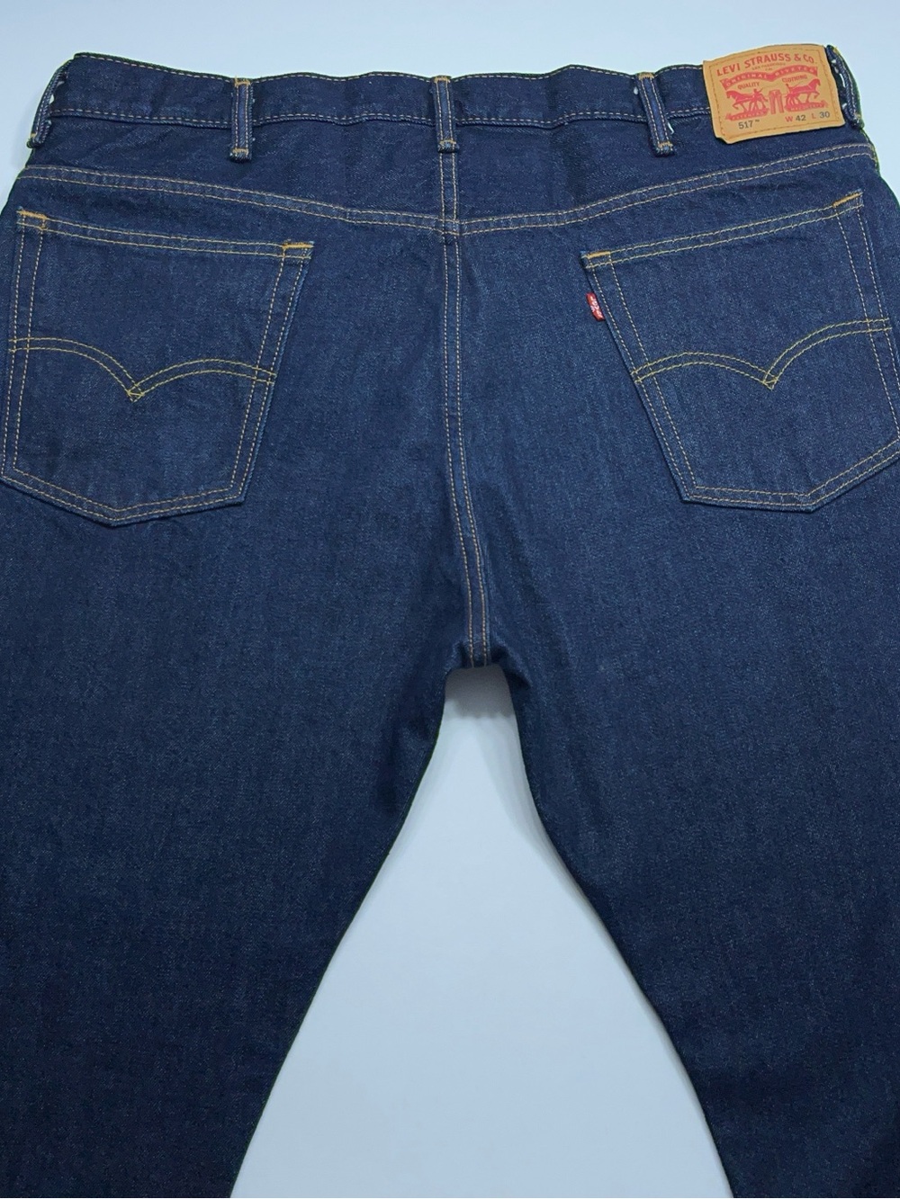 Levi’s 517 Regular Boot Cut Blue Jeans Mens Size 42x28 Dark Wash Tagged 42x30
